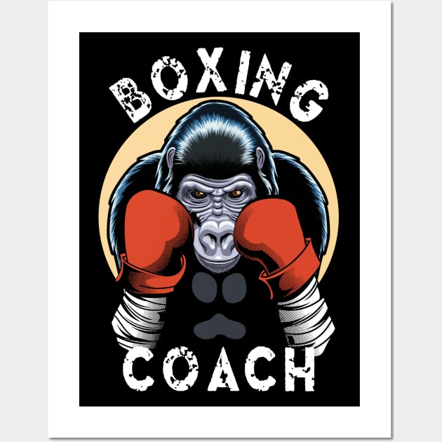 Gorilla  Boxing Coach Wall Art by TMBTM